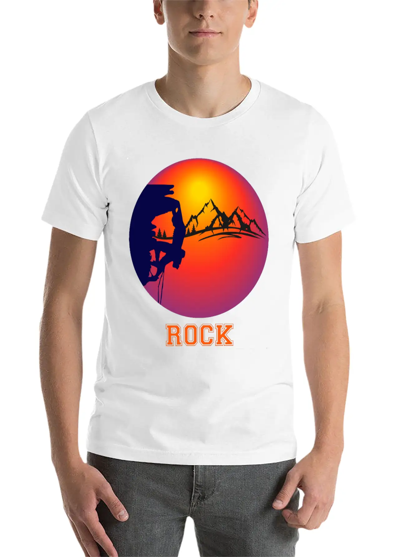 Rock Climbing, Rock Climb Basic Graphic T-Shirt – Daily Comfort In Soft Cotton