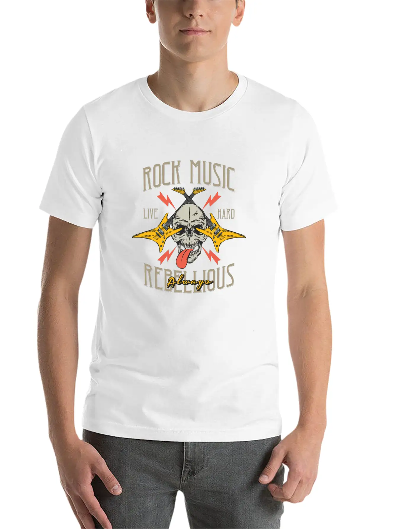 Rock Music Comfortable Minimalist Graphic Tee – Summer Style Essential