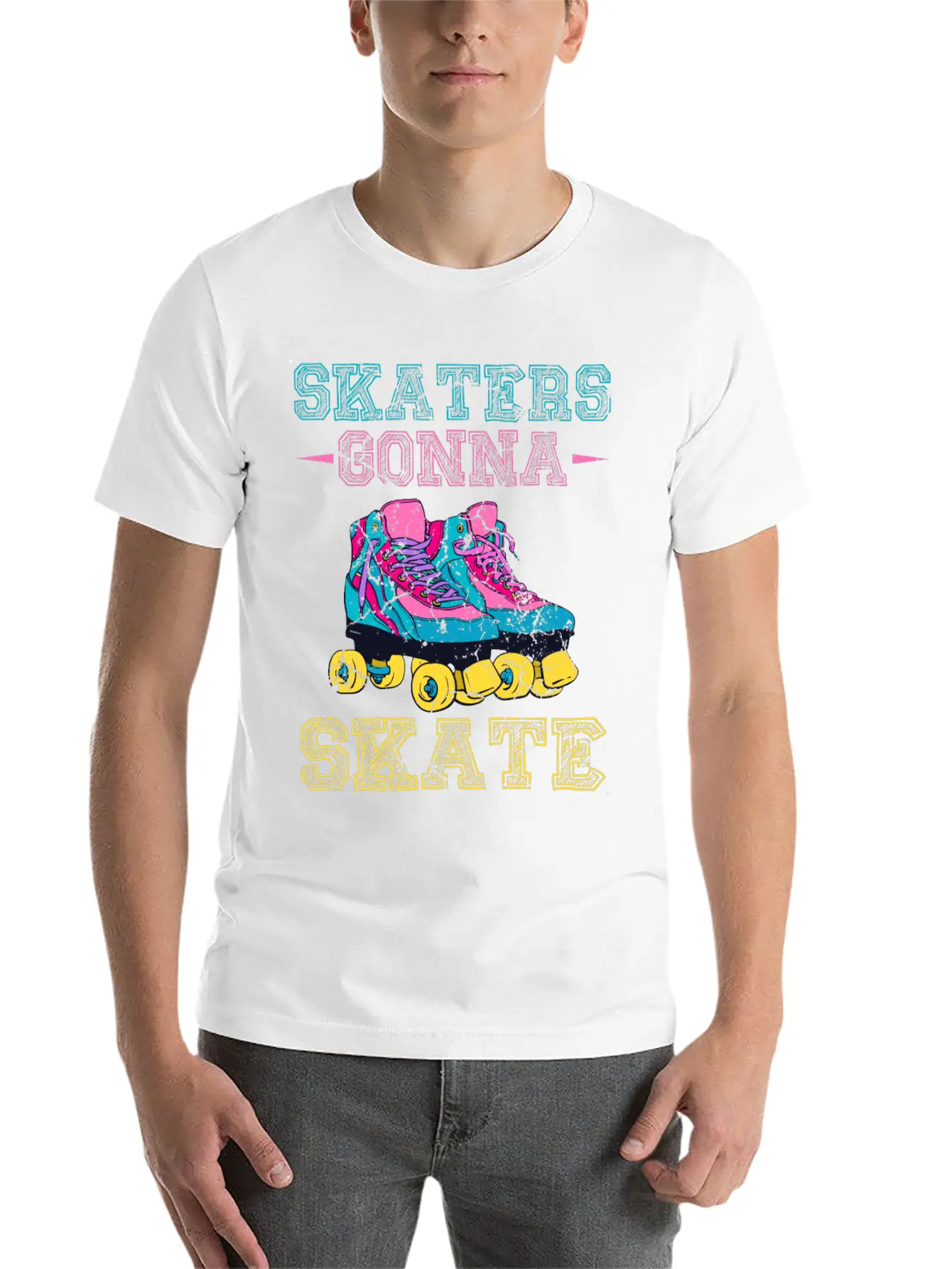 Roller Skater Retro Roller Skater Comfortable Minimalist Graphic Tee – Summer Style Essential