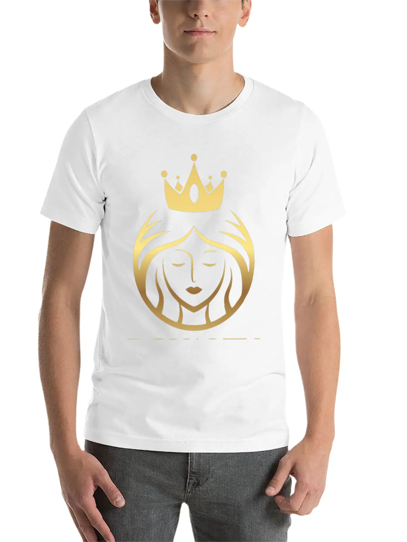 RQ Luscious Gold Crowned Queen Basic Graphic T-Shirt – Daily Comfort In Soft Cotton