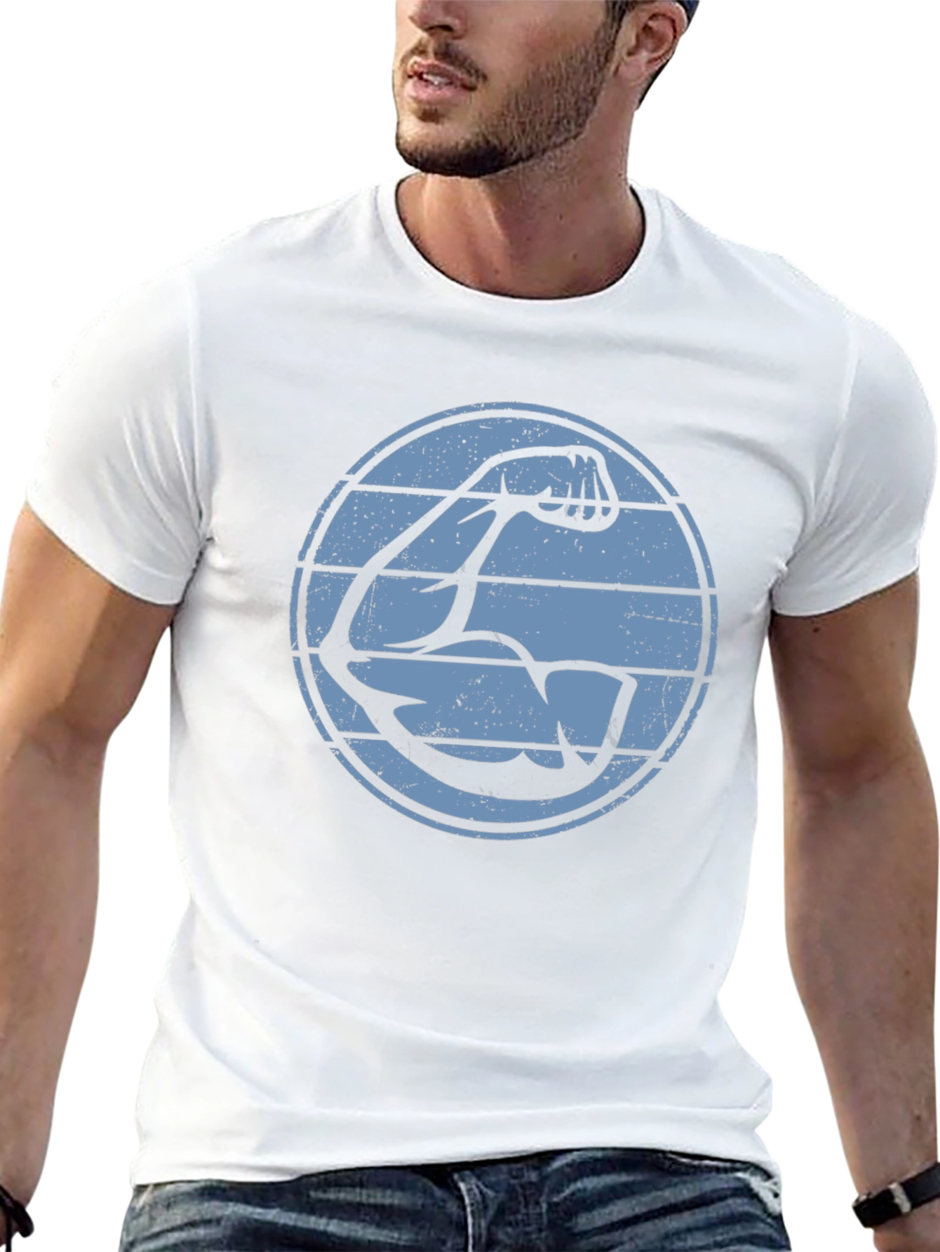 Muscle Arm Graphic T-Shirt - Black
