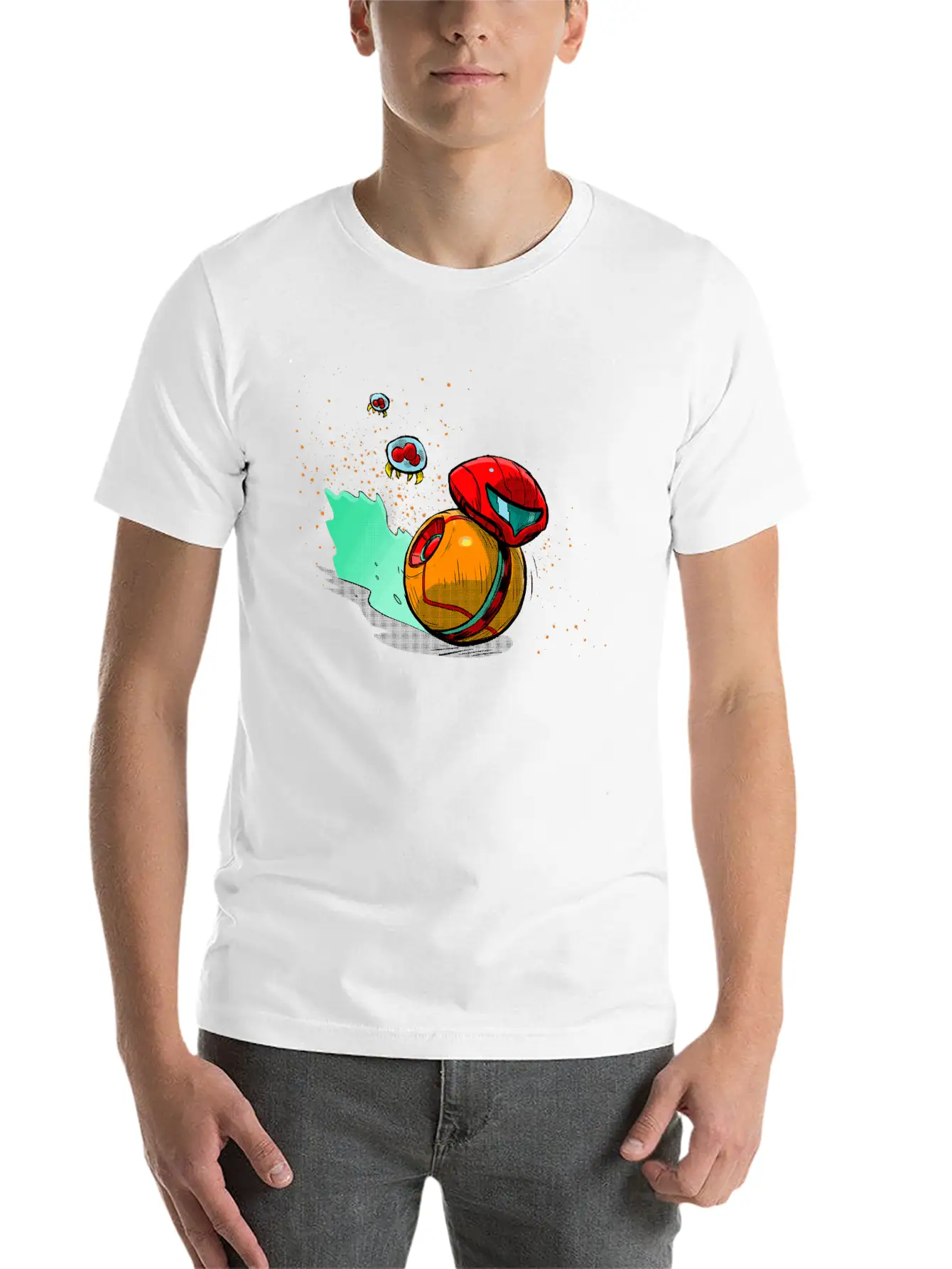 Running Robot Unisex Short Sleeve Soft Cotton T-Shirt – Casual Everyday Wear