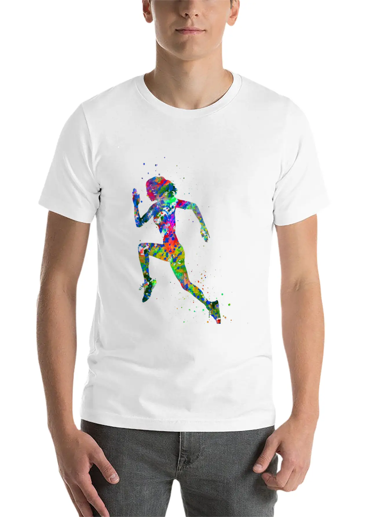 Running Woman, Running, Sport, Woman Sport Unisex Short Sleeve Soft Cotton T-Shirt – Casual Everyday Wear