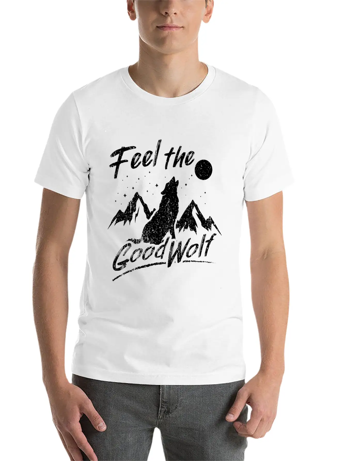 Sarcastic Wolf Design Quote Feed The Good Wolf Comfortable Minimalist Graphic Tee – Summer Style Essential