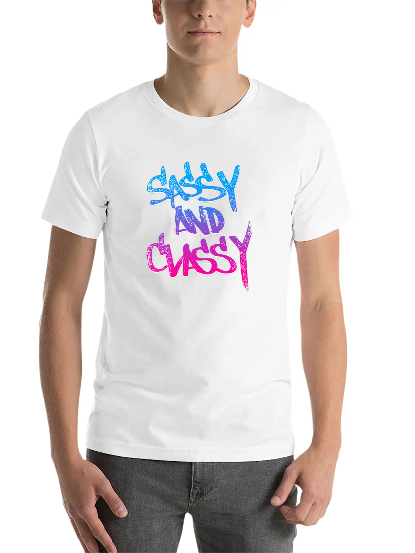 Sassy And Classy (Vice Gradient) Unisex Short Sleeve Soft Cotton T-Shirt – Casual Everyday Wear