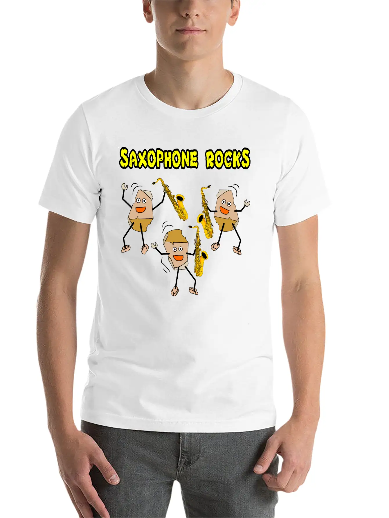 Saxophone Rocks Comfortable Minimalist Graphic Tee – Summer Style Essential
