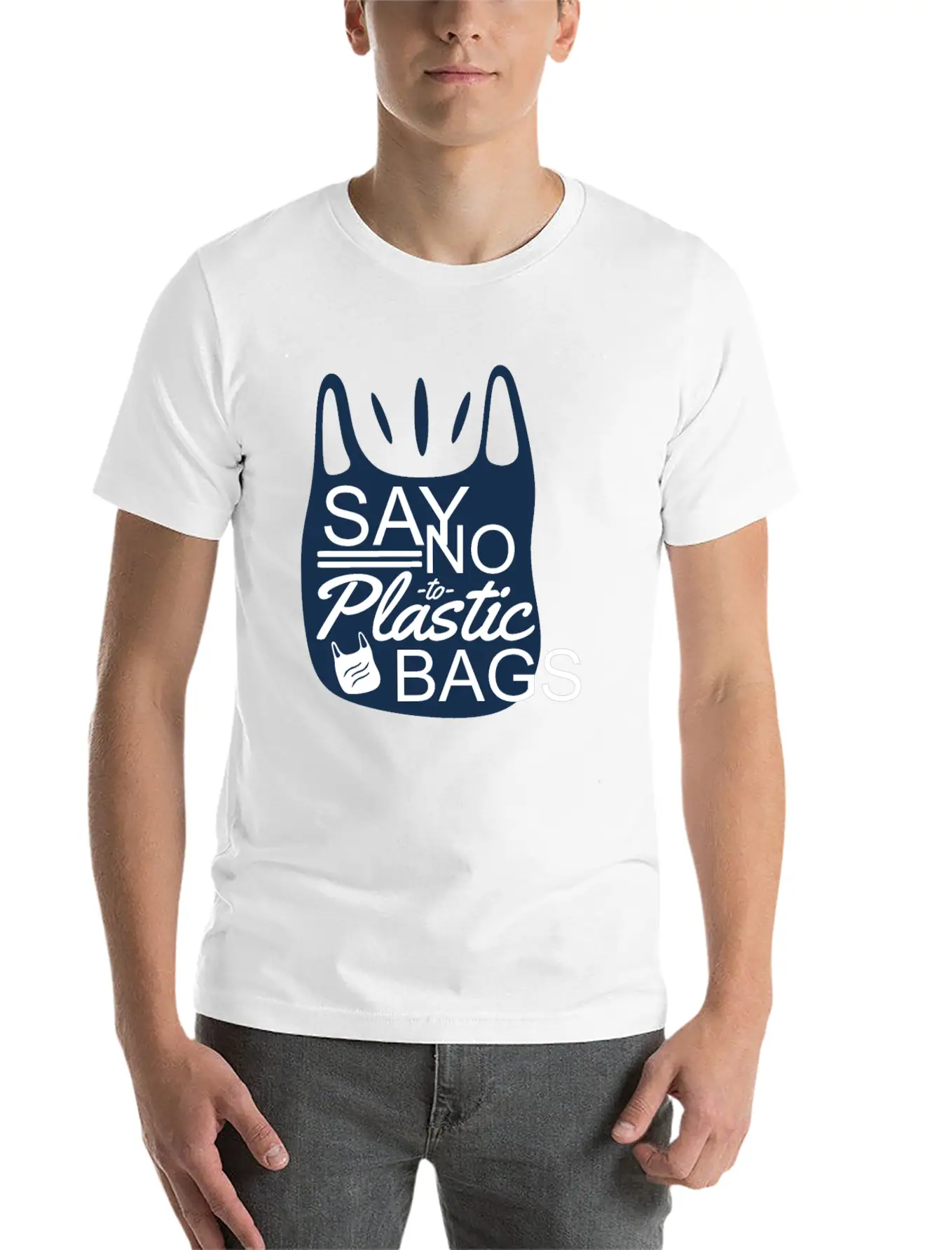 Say No To Plastic Bags Sea Protection Support Comfortable Minimalist Graphic Tee – Summer Style Essential