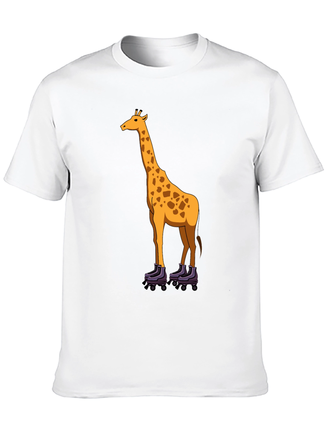 Giraffe on Roller Skates Graphic Tee - Black
