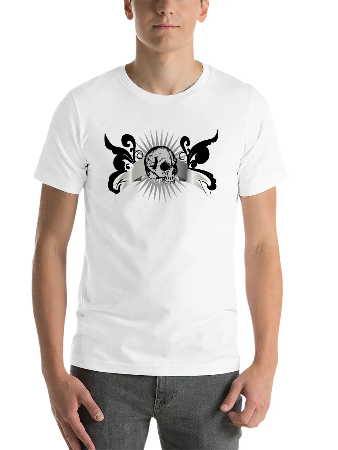 Scroll_2_skull Unisex Casual T-Shirt – Clean Design For Daily Comfort