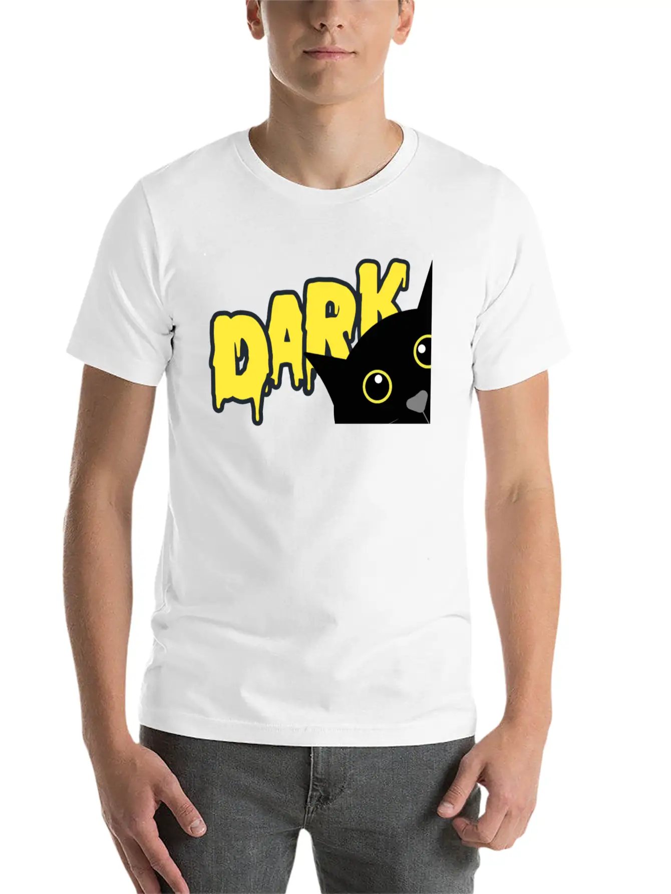 "Shadowed Cat: Embrace The Mystery" Stylish Everyday T-Shirt – Unisex Basic Cotton Tee