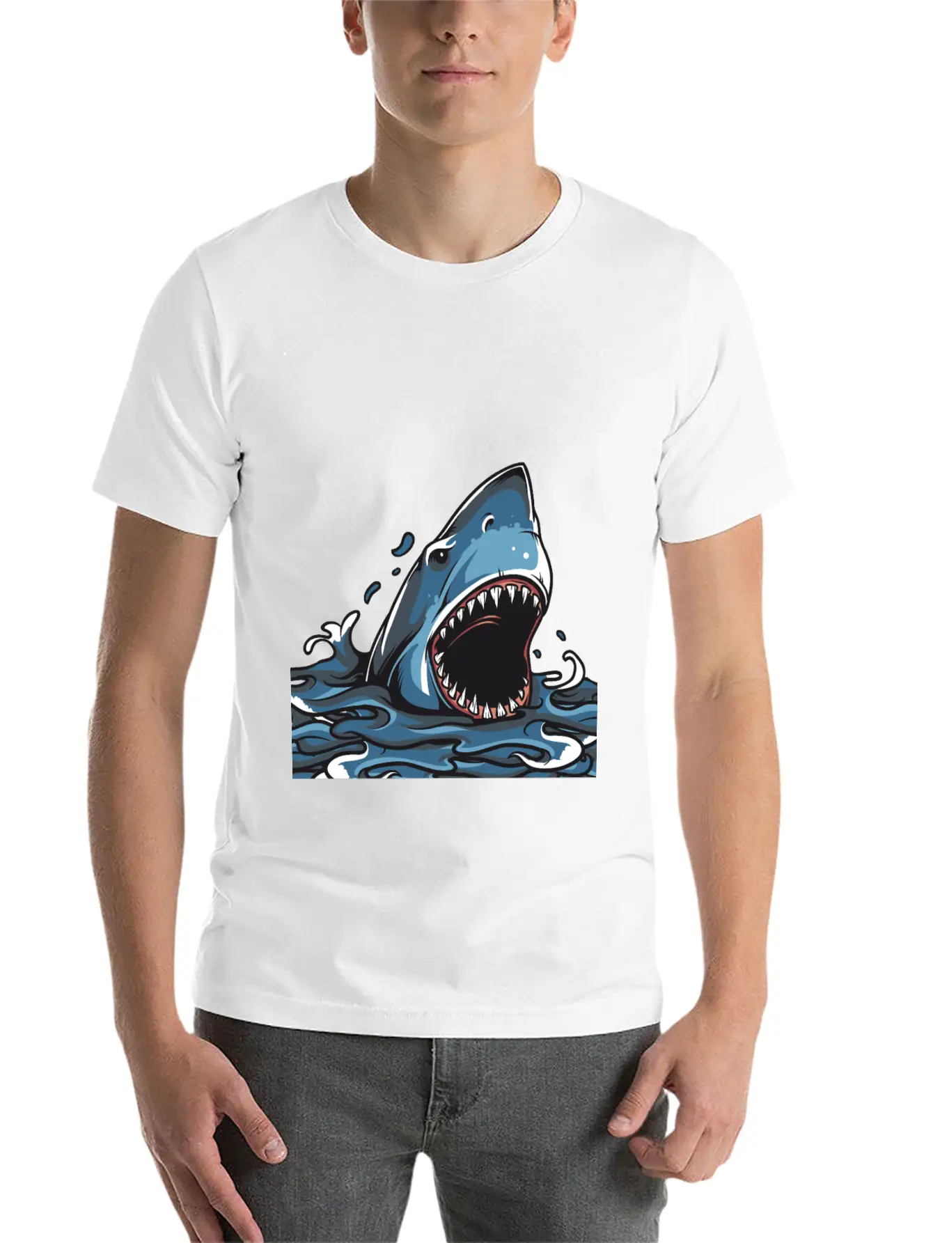 Shark Attack Timeless Short Sleeve Tee – Comfy And Minimalist Design