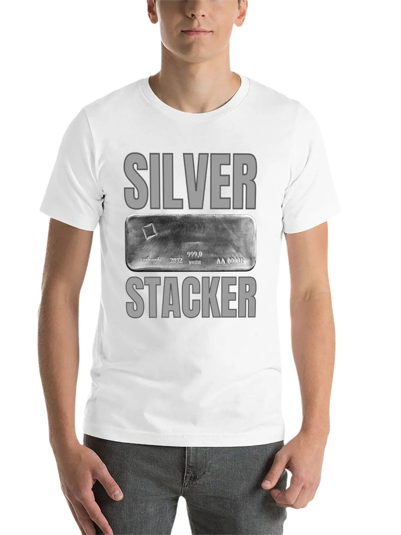 Silver Stacker | Good Delivery Silver Bar Unisex Short Sleeve Soft Cotton T-Shirt – Casual Everyday Wear