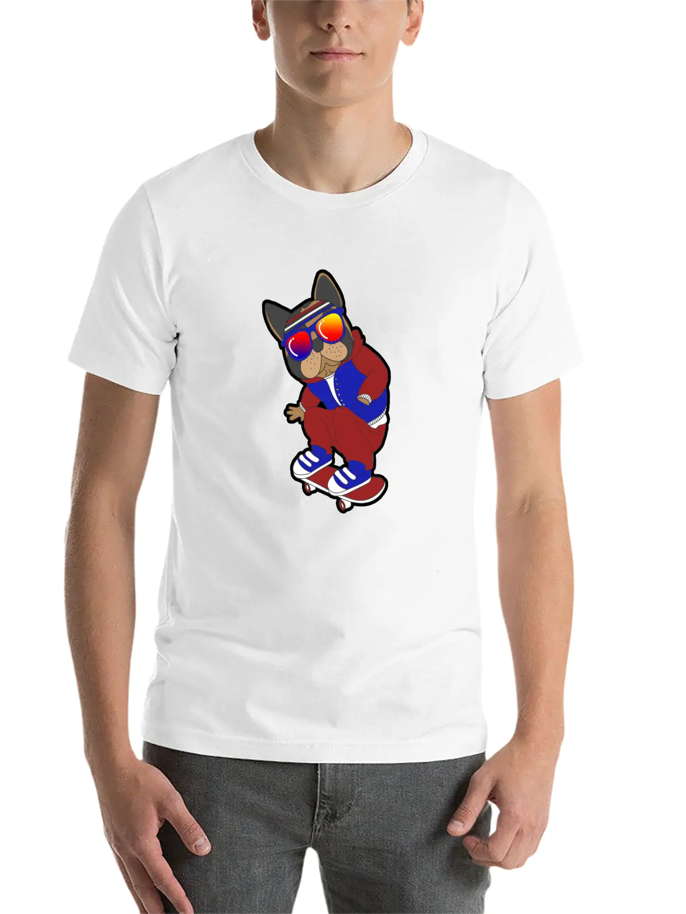 Skate Dog Comfortable Minimalist Graphic Tee – Summer Style Essential