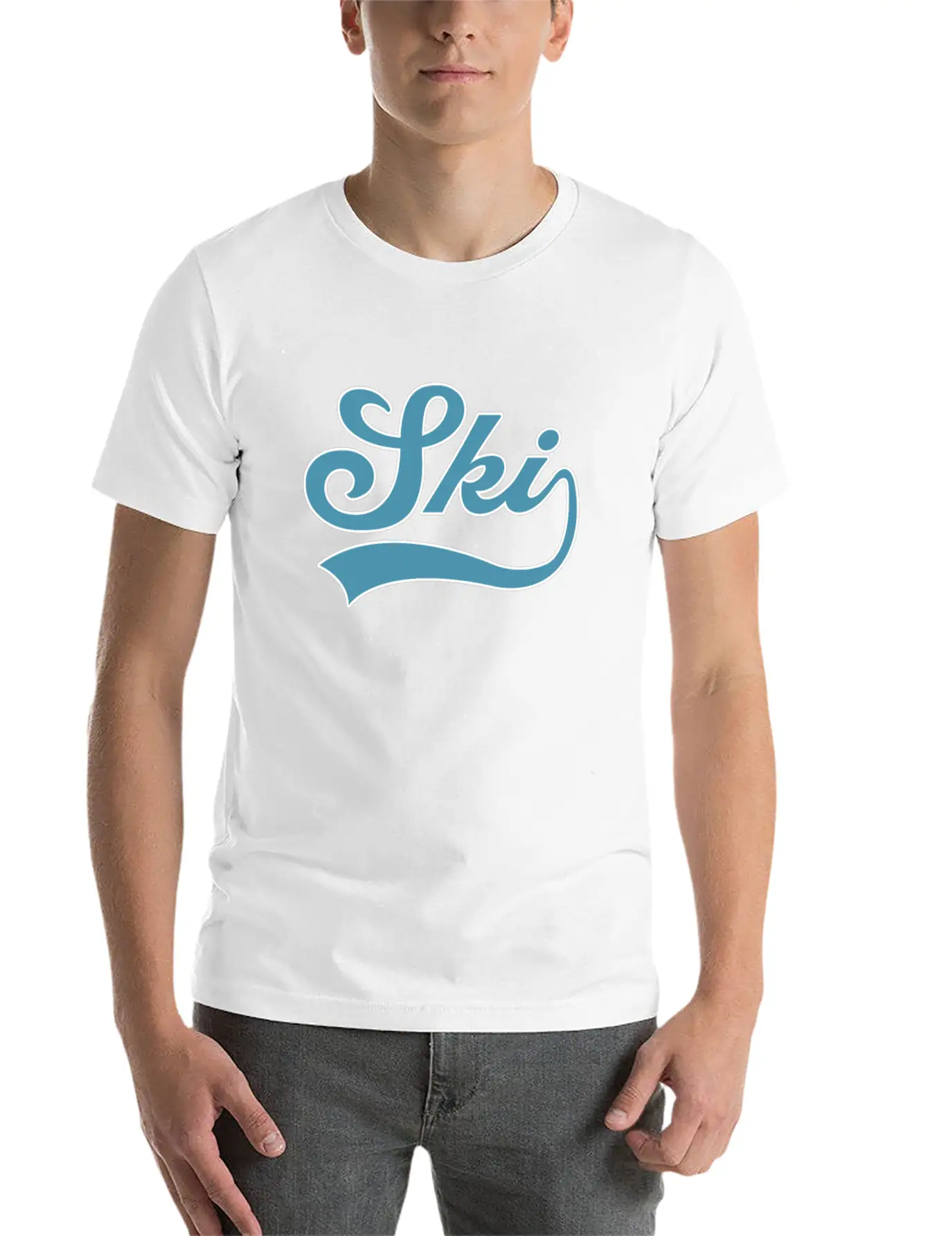 Ski Lettering Comfortable Minimalist Graphic Tee – Summer Style Essential