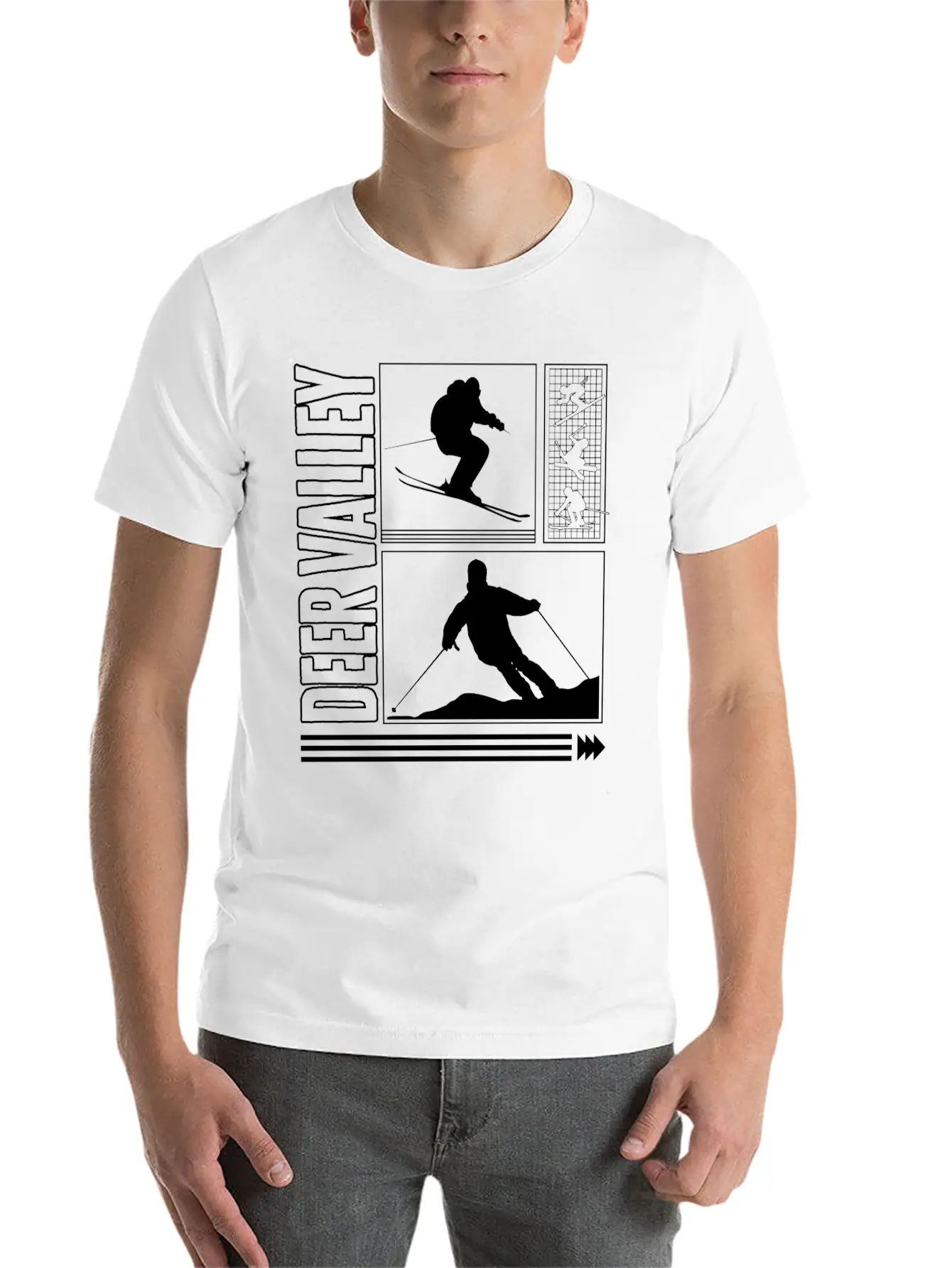 Ski Shirt, Deer Valley Souvenir Skiing Snowboard Timeless Short Sleeve Tee – Comfy And Minimalist Design