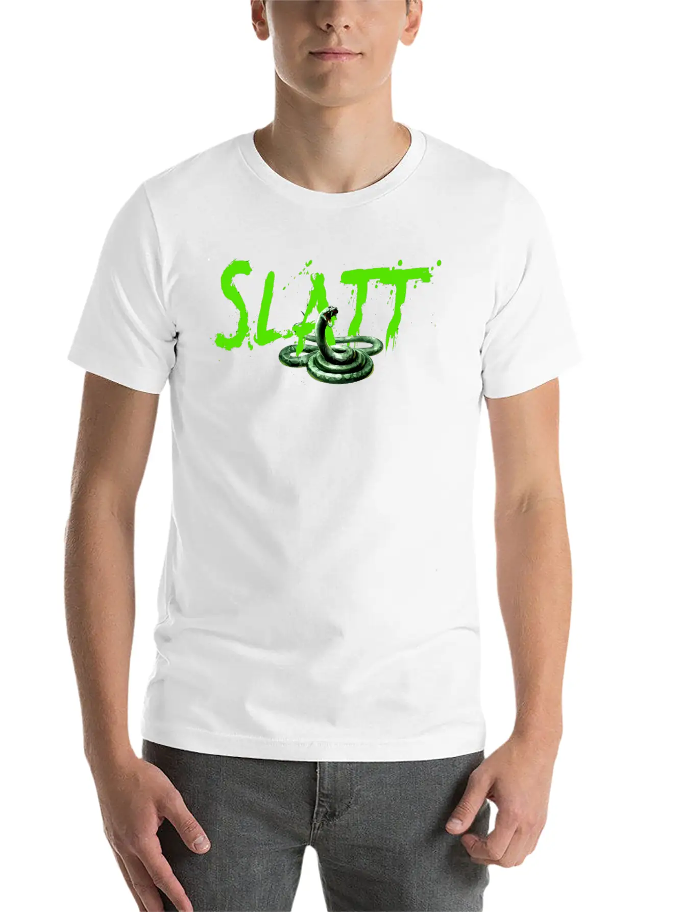 Slatt With Snake Slime Love All The Time Gift Tee Timeless Short Sleeve Tee – Comfy And Minimalist Design