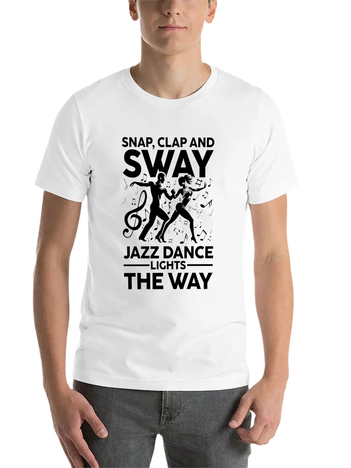 Snap Clap And Sway Jazz Dance Lights The Way Basic Graphic T-Shirt – Daily Comfort In Soft Cotton
