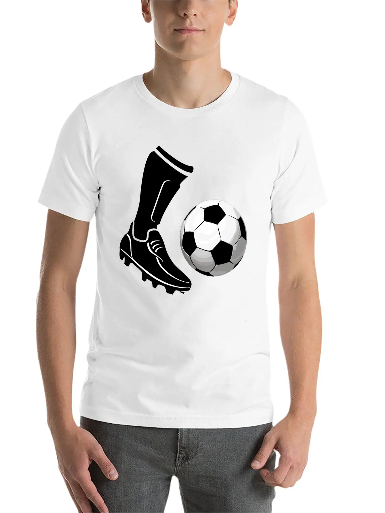 Soccer_03 Unisex Short Sleeve Soft Cotton T-Shirt – Casual Everyday Wear