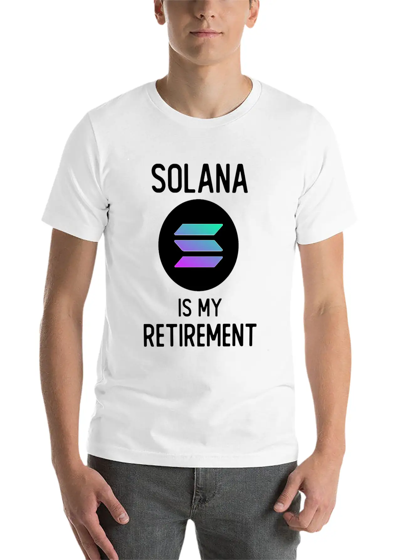 Solana Is My Retirement | SOL Cryptocurrency Stylish Everyday T-Shirt – Unisex Basic Cotton Tee