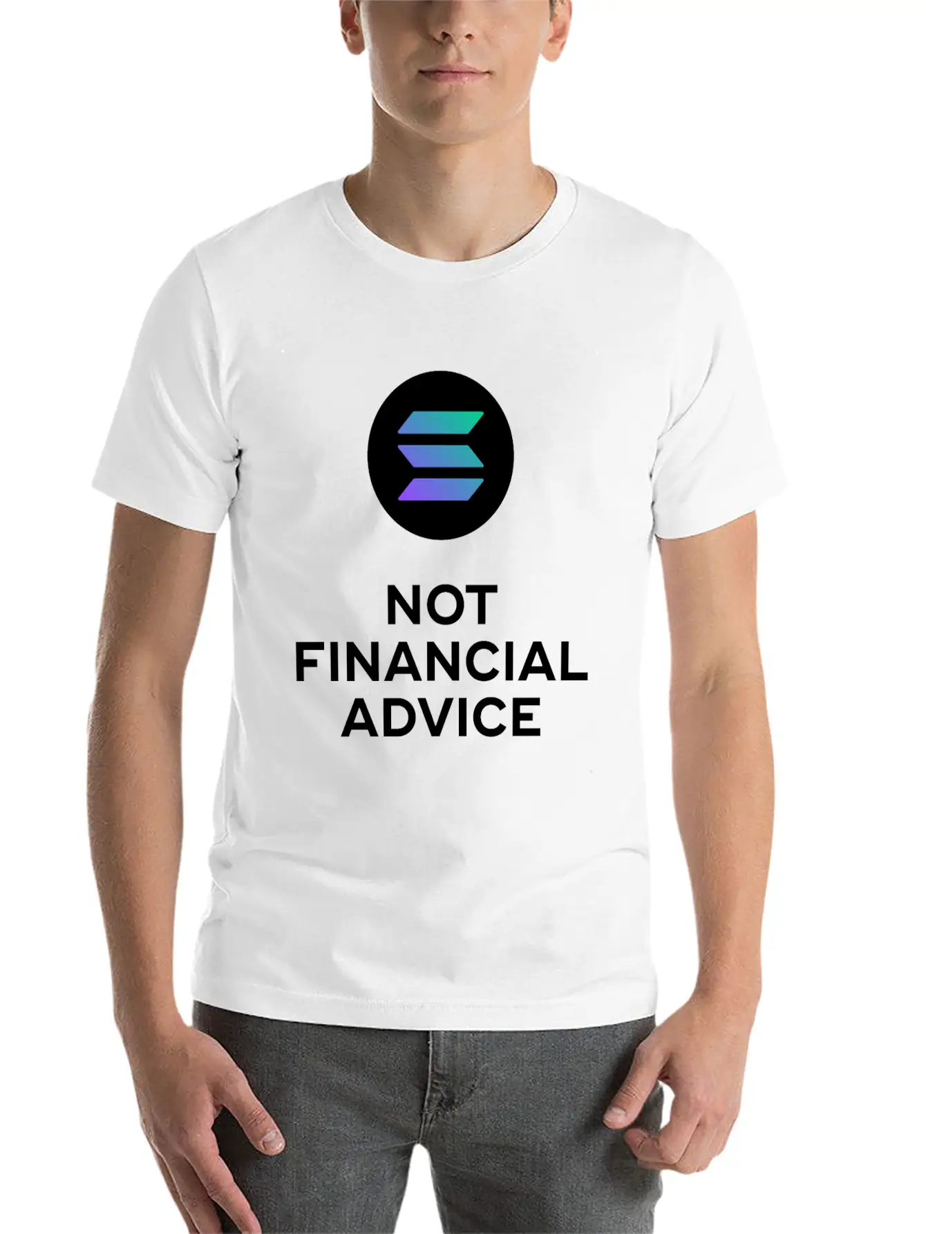 Solana. Not Financial Advice. White Edition. Timeless Short Sleeve Tee – Comfy And Minimalist Design