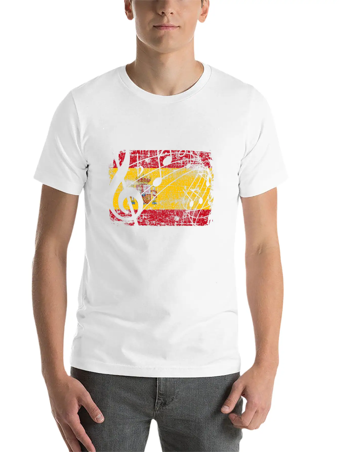 Spain Flag Music Essential Unisex Summer Tee – Soft Cotton Casual Fit