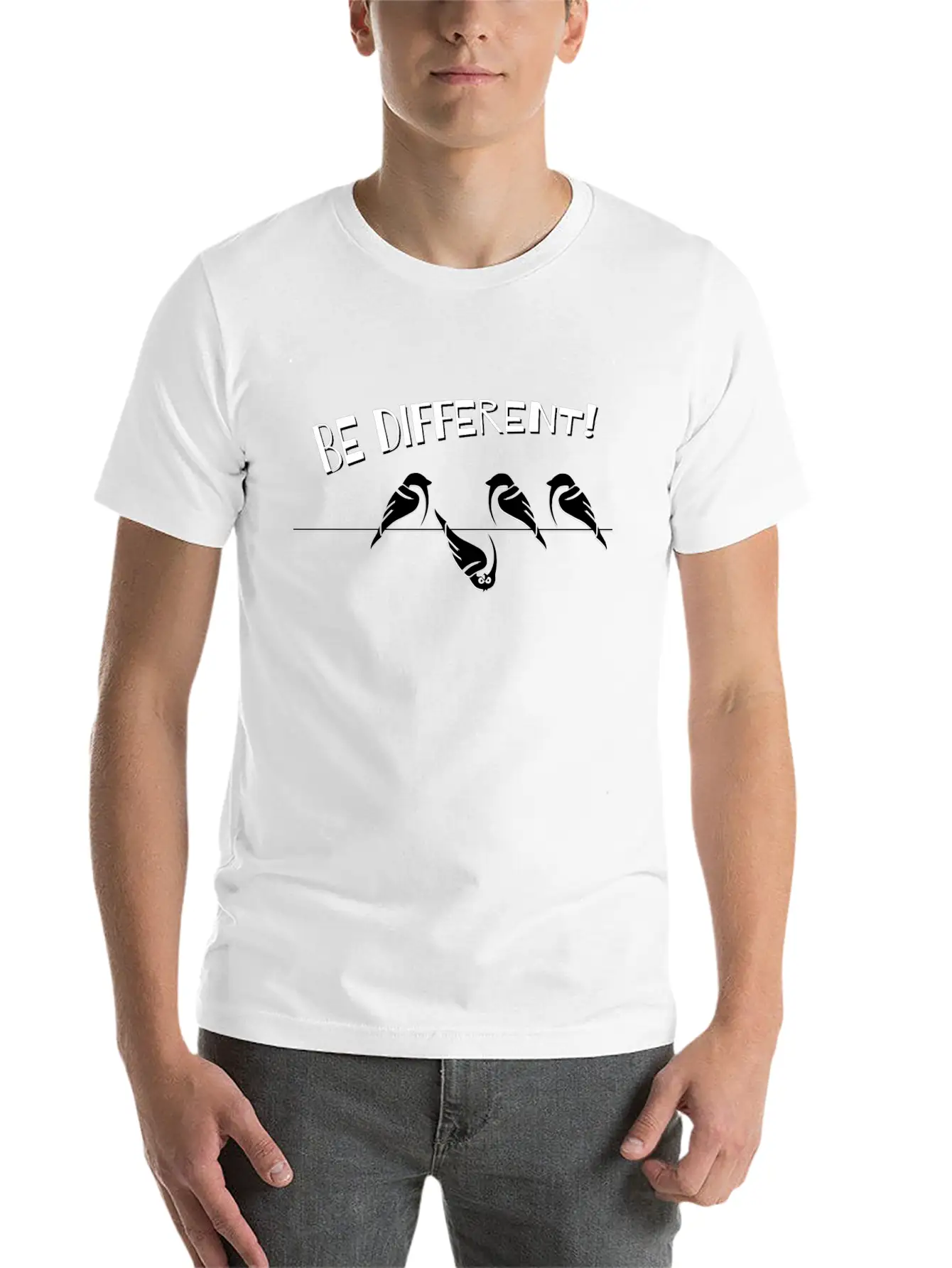 Sparrow Be Different Funny Cool Individuality Gift Essential Unisex Summer Tee – Soft Cotton Casual Fit
