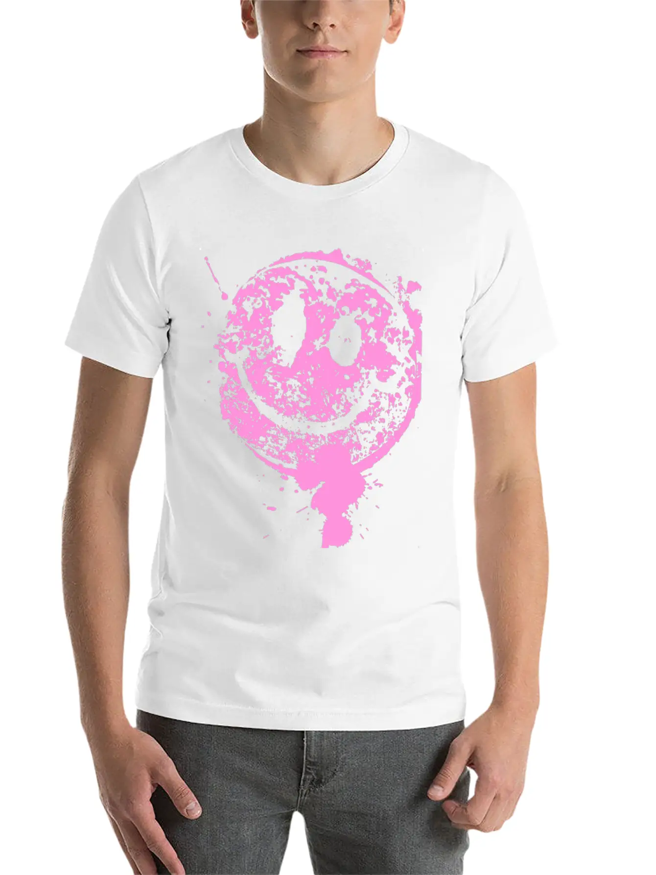 Splatter Smile Stylish Everyday T-Shirt – Unisex Basic Cotton Tee