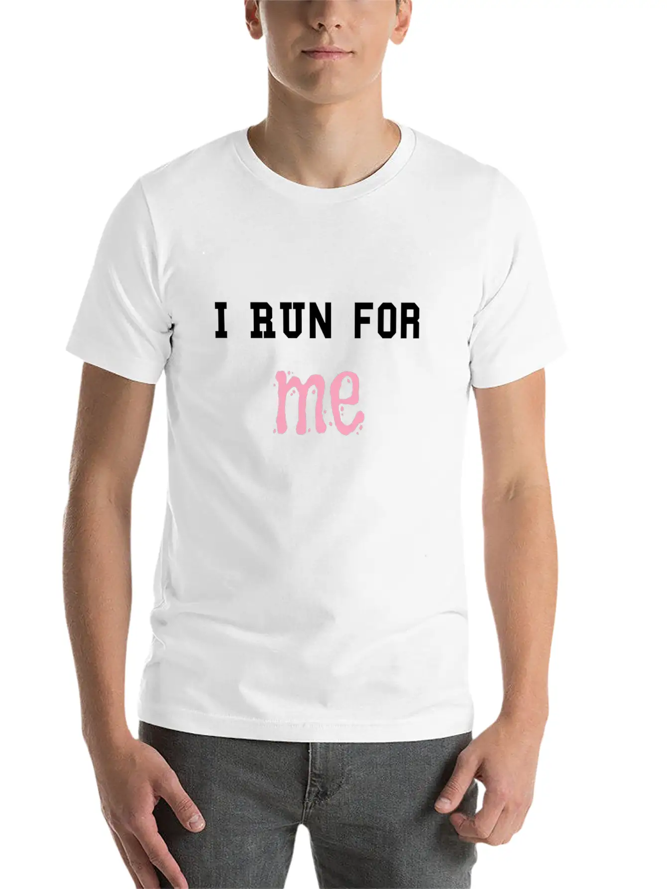 Spory T-shirt With "I Run For Me" Quote Timeless Short Sleeve Tee – Comfy And Minimalist Design