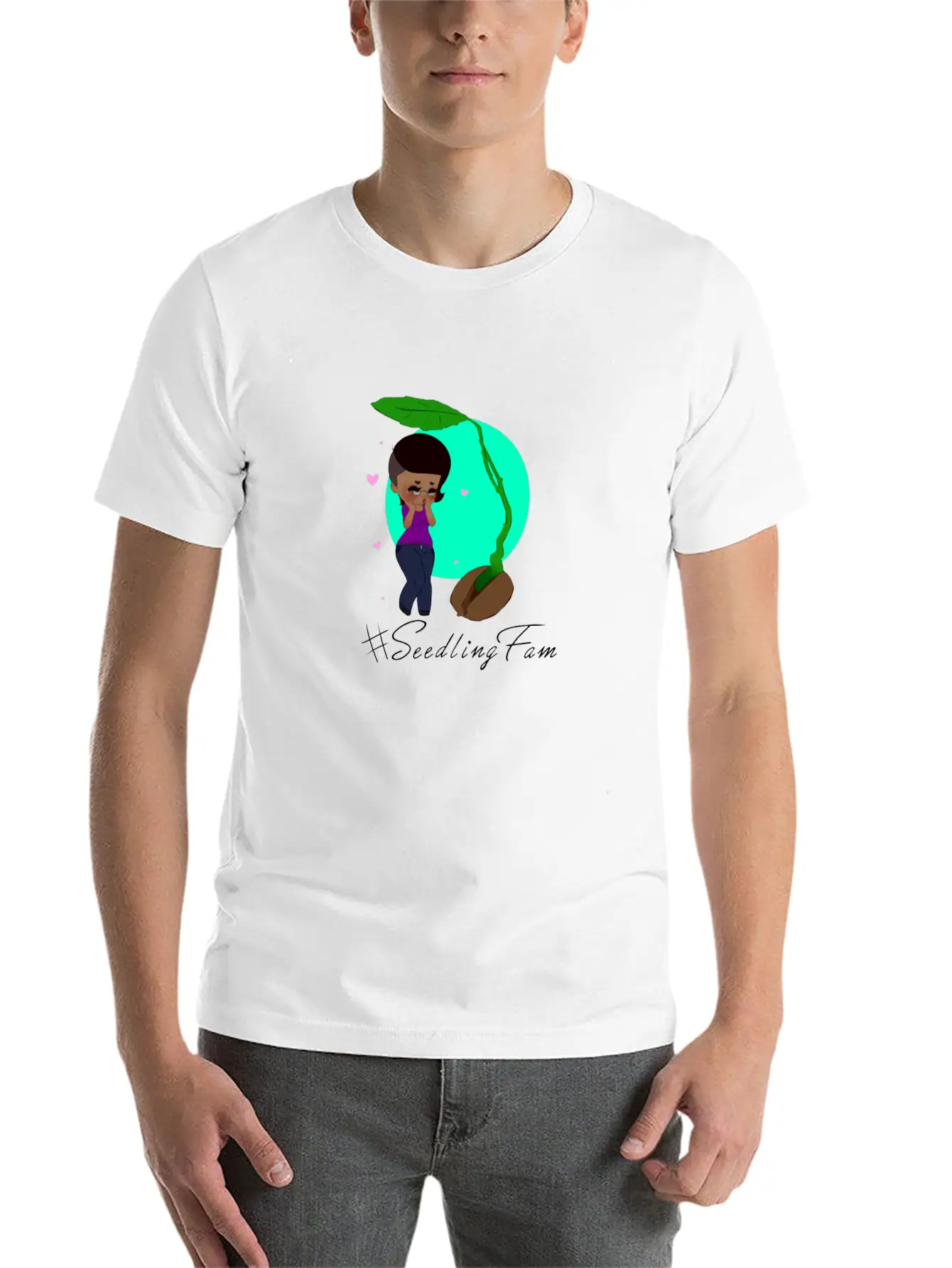 Sprouting SeedlingFam Unisex Casual T-Shirt – Clean Design For Daily Comfort