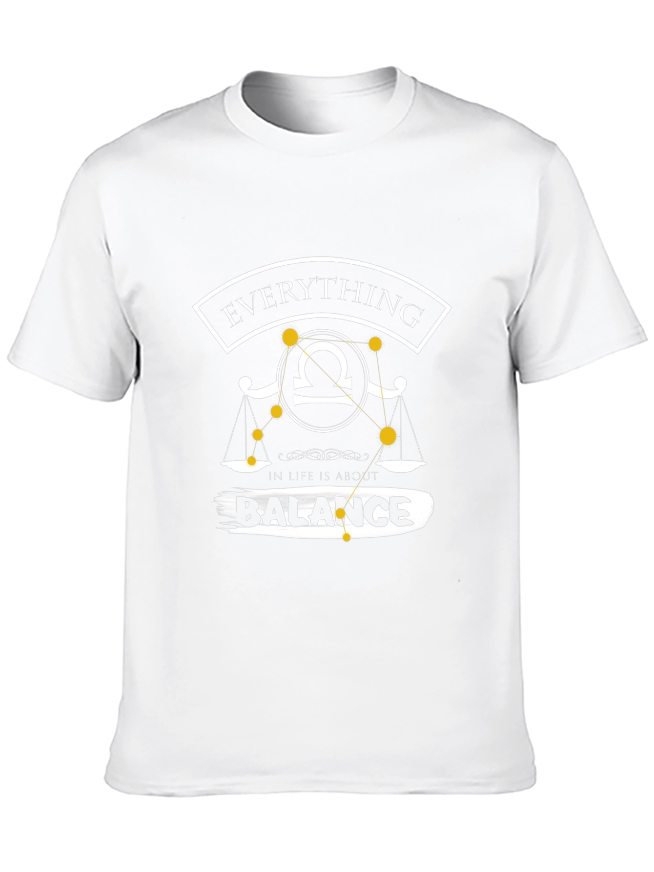 Libra Balance Zodiac Graphic Tee - Black Cotton Blend
