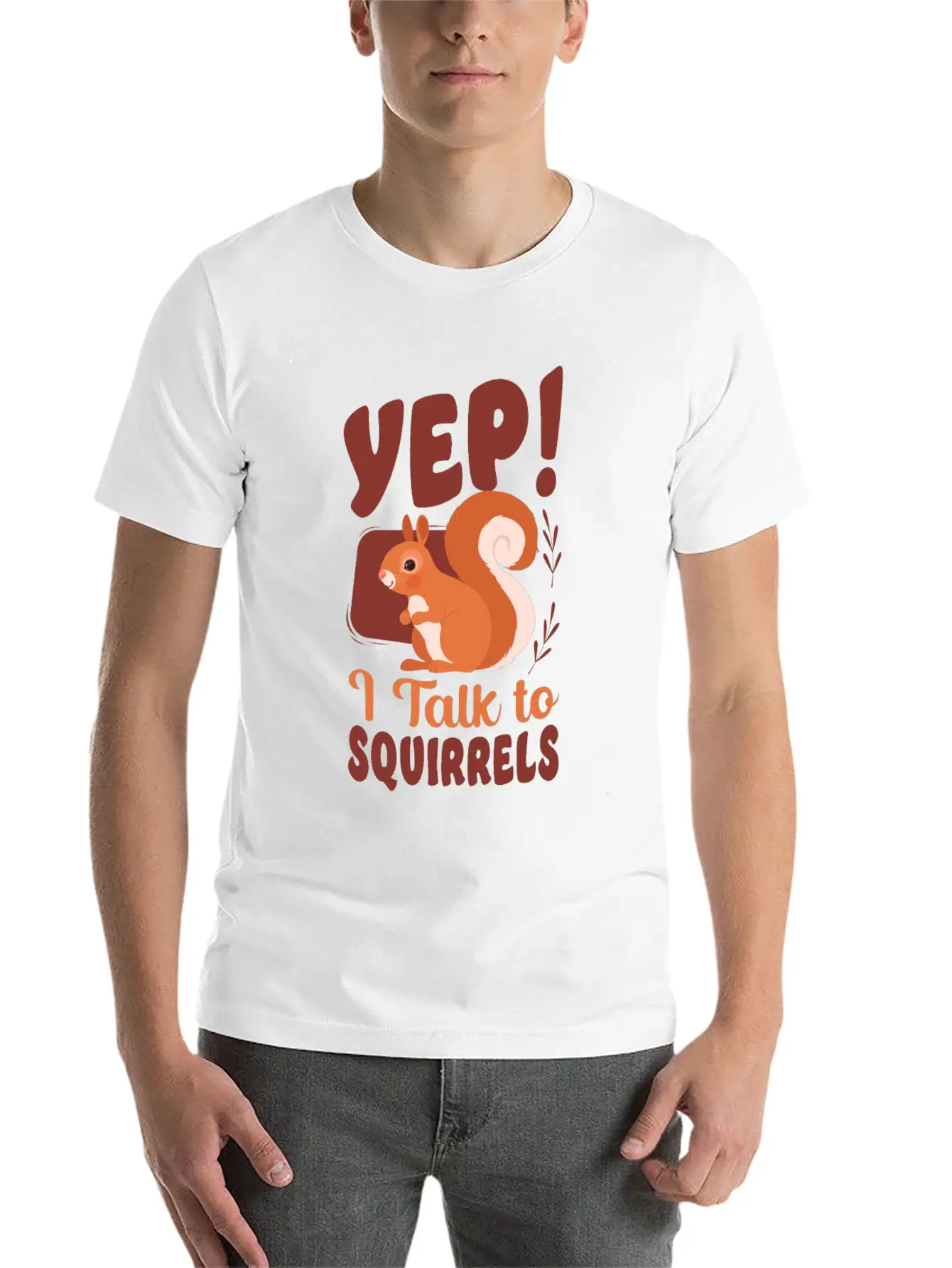 Squirrel Acorn Yep, I Talk To Comfortable Minimalist Graphic Tee – Summer Style Essential