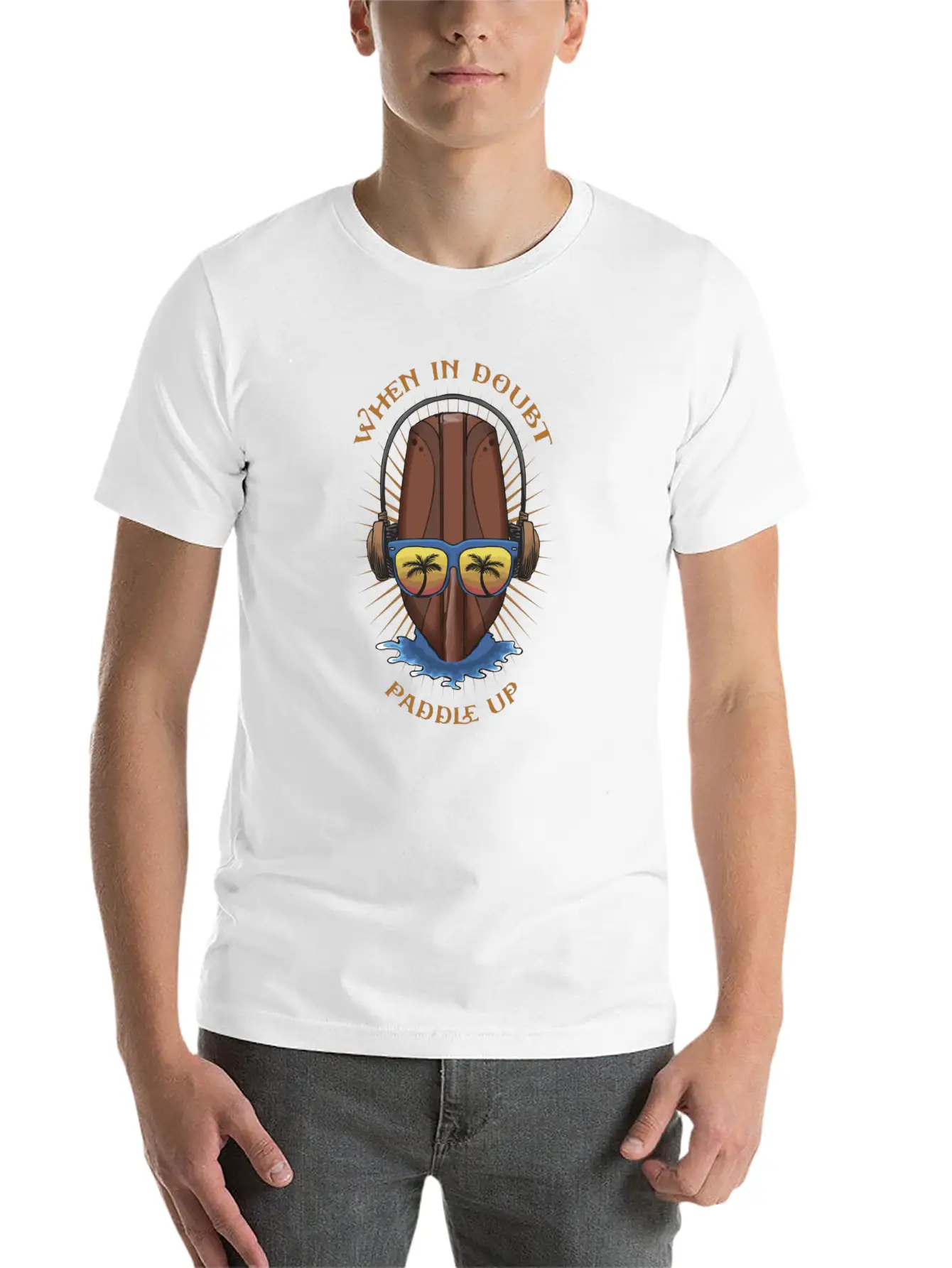 Stand Up Paddle Cartoon Art Basic Graphic T-Shirt – Daily Comfort In Soft Cotton