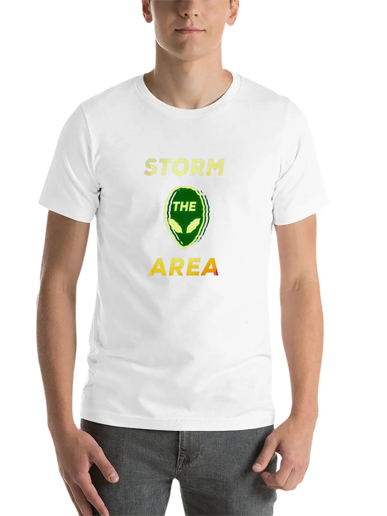 Storm The Area Alien UFO Space Giftidea Basic Graphic T-Shirt – Daily Comfort In Soft Cotton