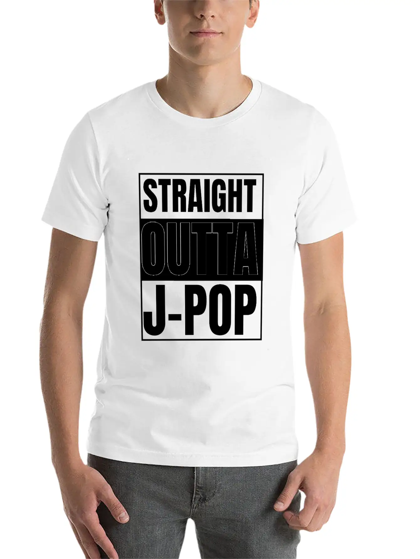 Straight Outta J-pop : J-pop Merch : J-pop Gifts Stylish Everyday T-Shirt – Unisex Basic Cotton Tee