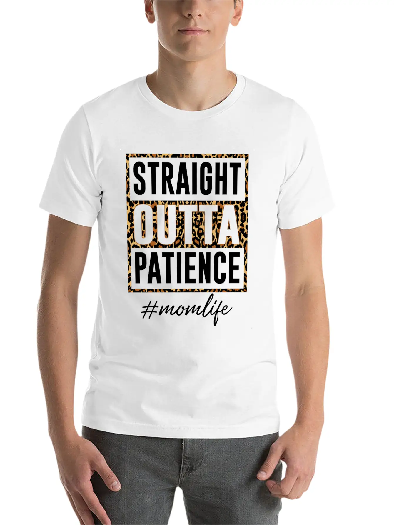 Straight Outta Patience Mom Life Unisex Short Sleeve Soft Cotton T-Shirt – Casual Everyday Wear