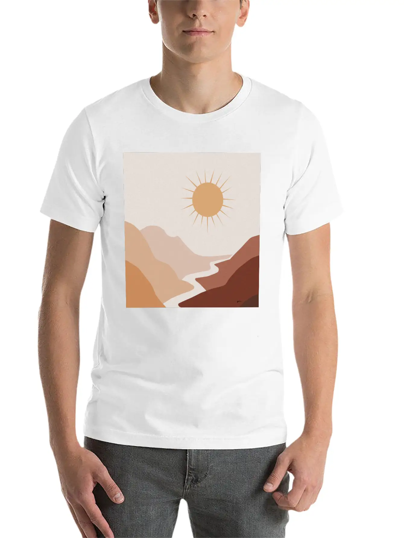Sun Moon Boho Art 1 Unisex Short Sleeve Soft Cotton T-Shirt – Casual Everyday Wear