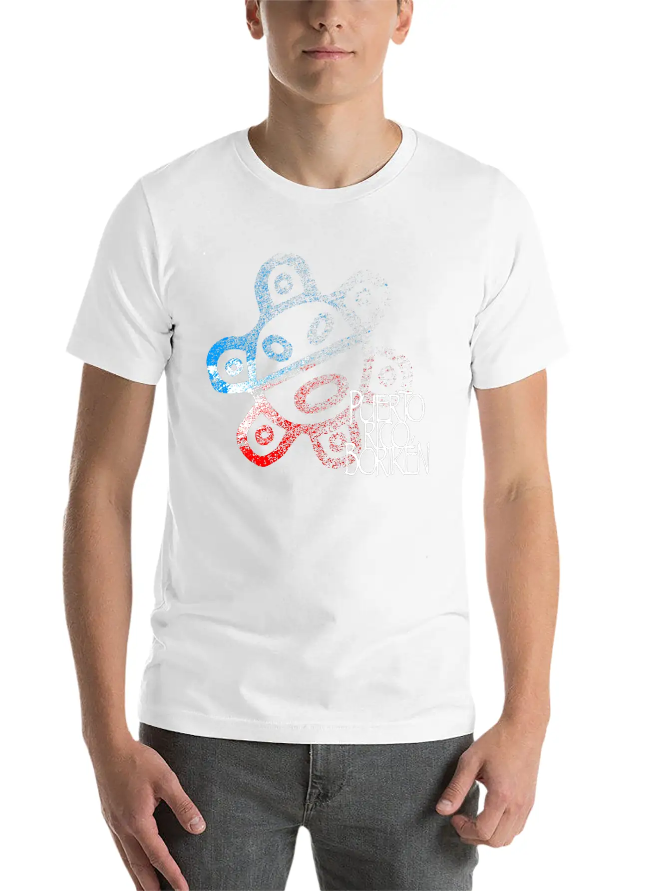 Sun Taino Puerto Rico Flag Colors Grunge Style Essential Unisex Summer Tee – Soft Cotton Casual Fit