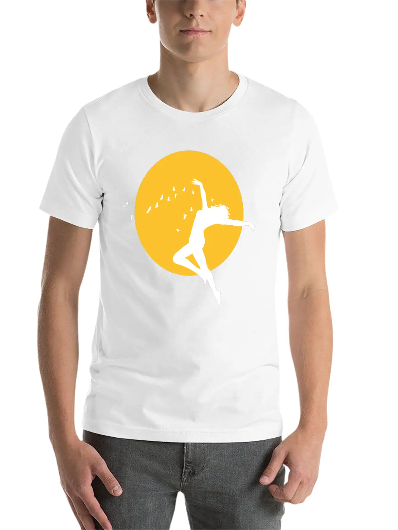 Sunset Freedom Dance Silhouette Design Stylish Everyday T-Shirt – Unisex Basic Cotton Tee