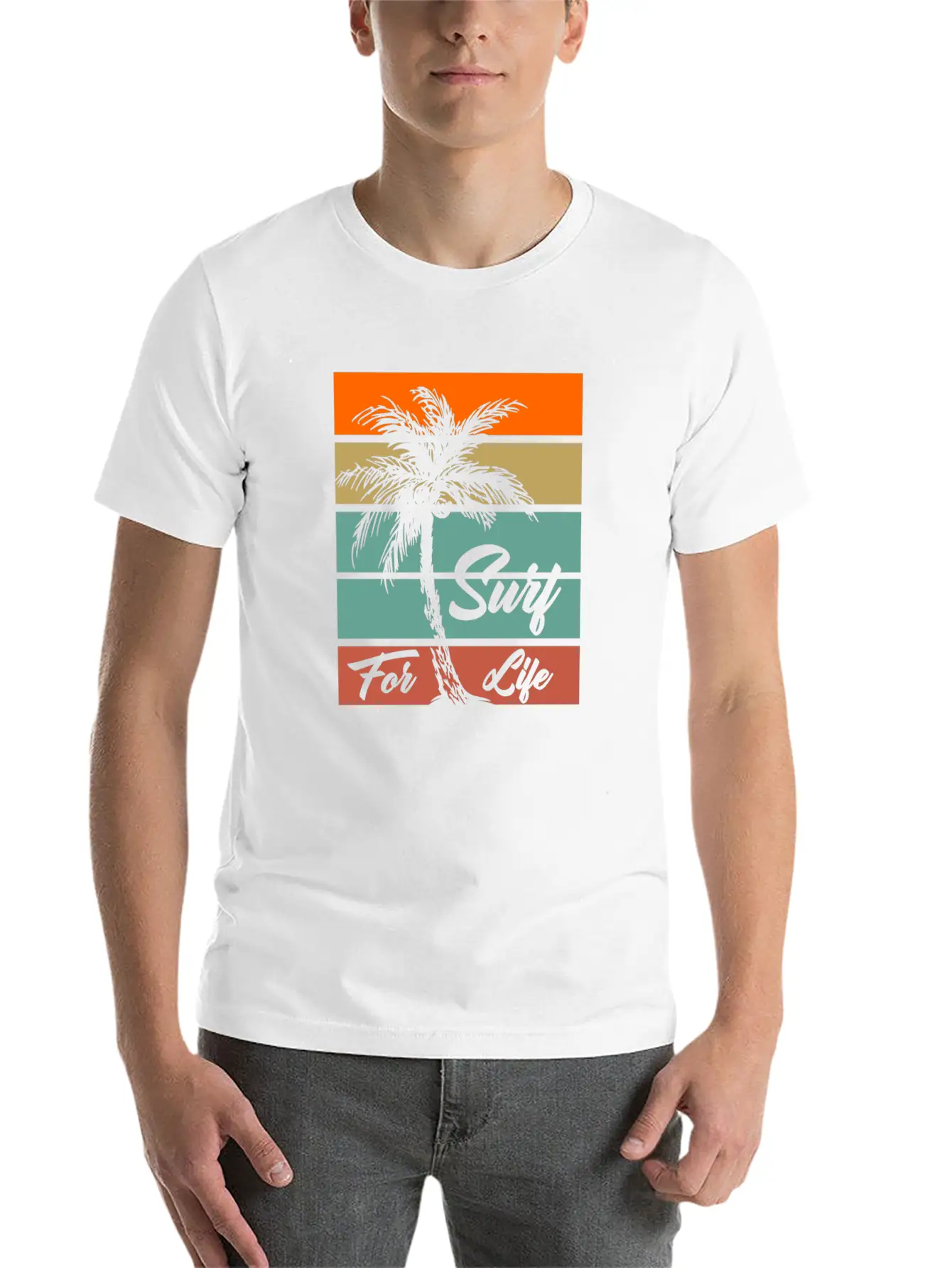 Surf For Life Comfortable Minimalist Graphic Tee – Summer Style Essential