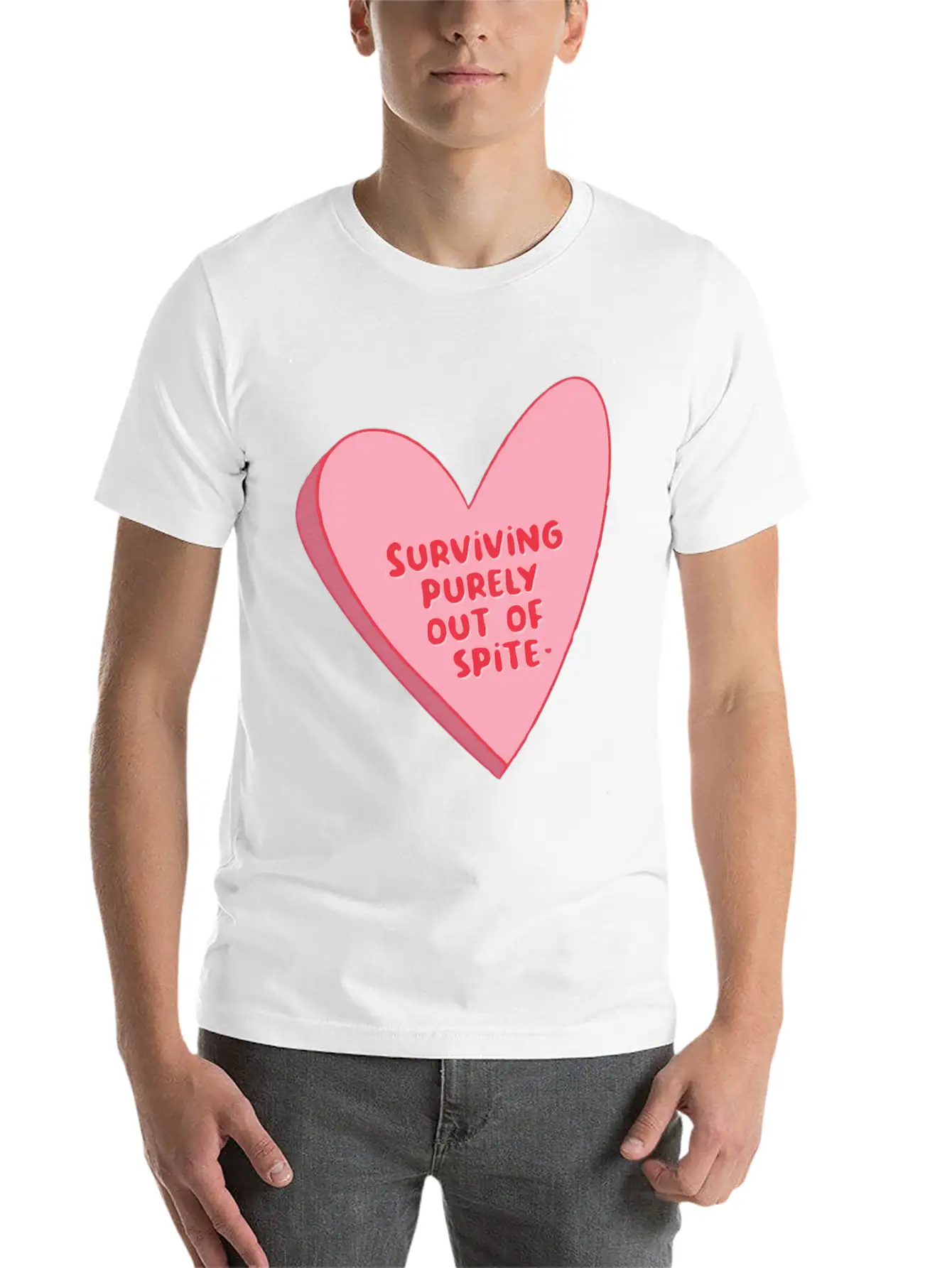 Surviving Purely Out Of Te Saying Unisex Short Sleeve Soft Cotton T-Shirt – Casual Everyday Wear