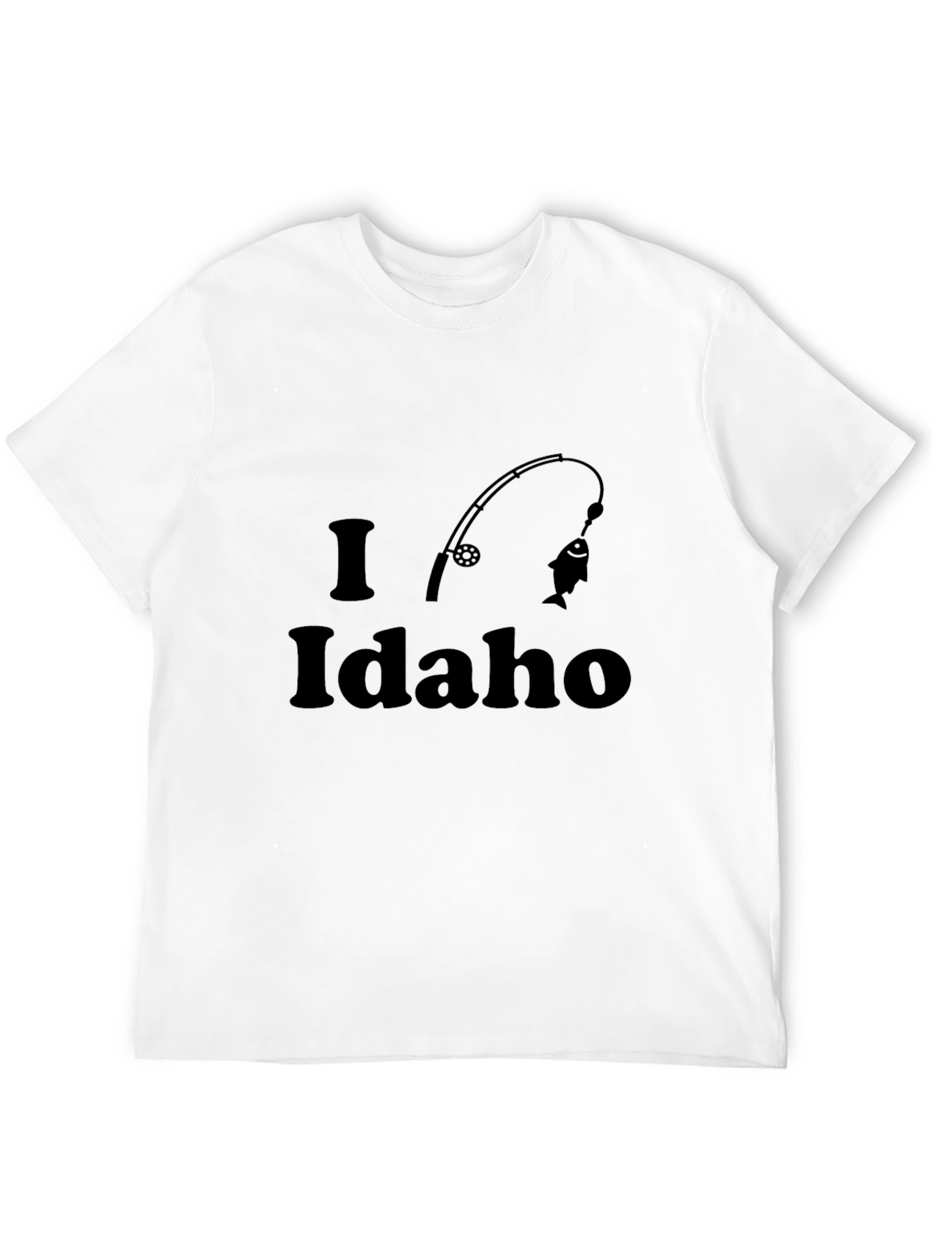I Love Idaho Fishing Black T-Shirt