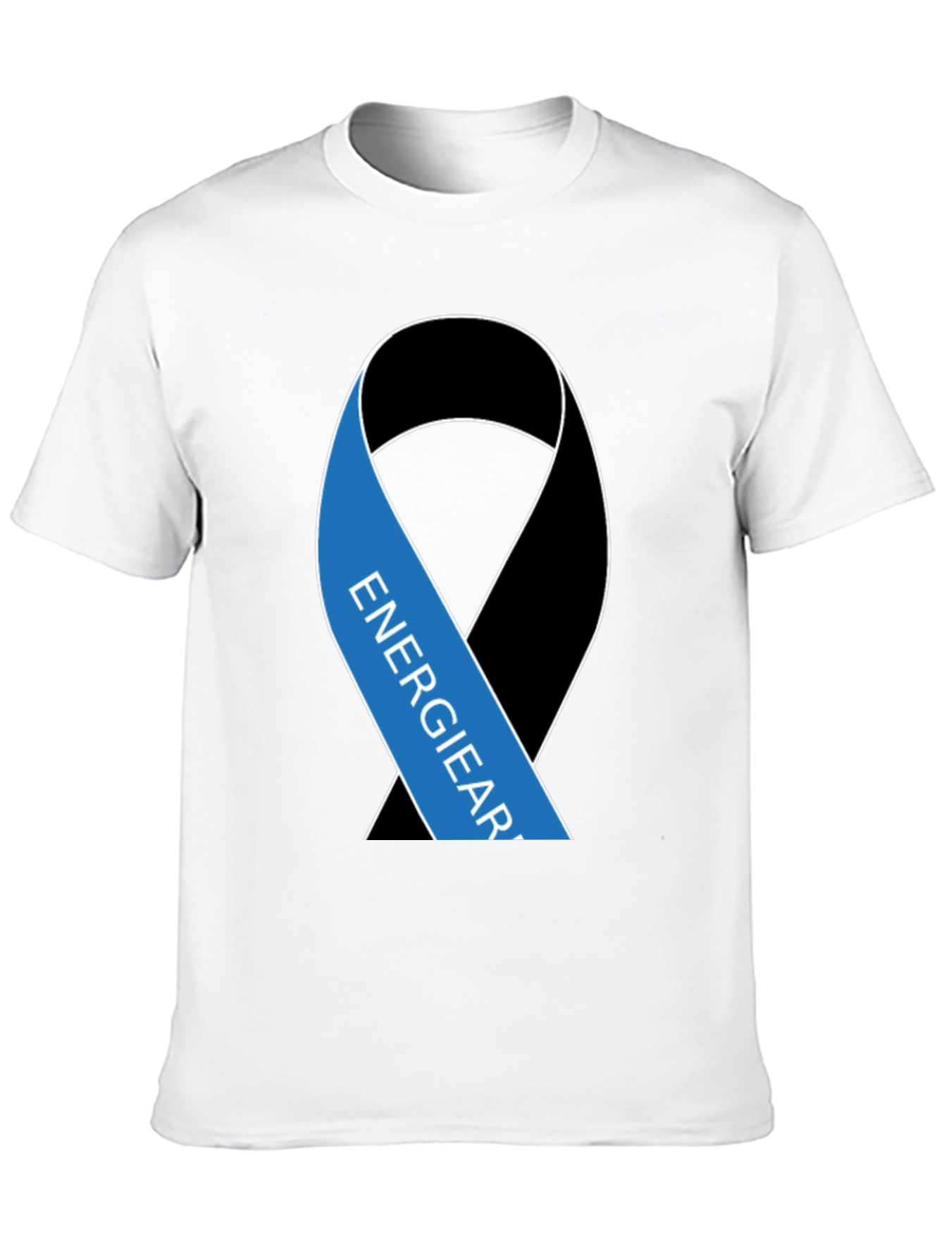 Black T-Shirt with Energy Ribbon Design