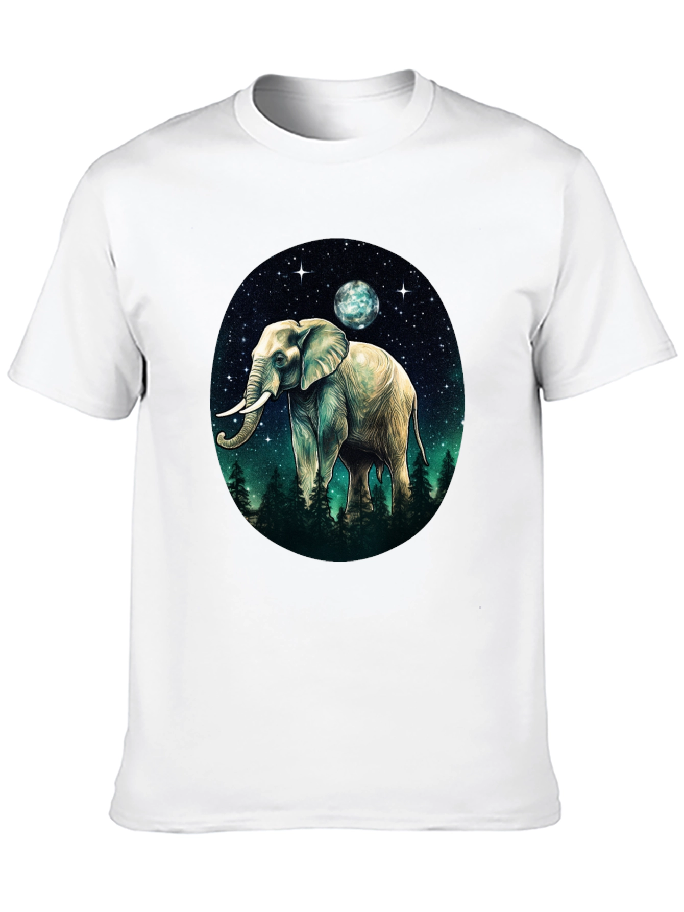 Elephant Moon Graphic Tee - Black Cotton Comfort
