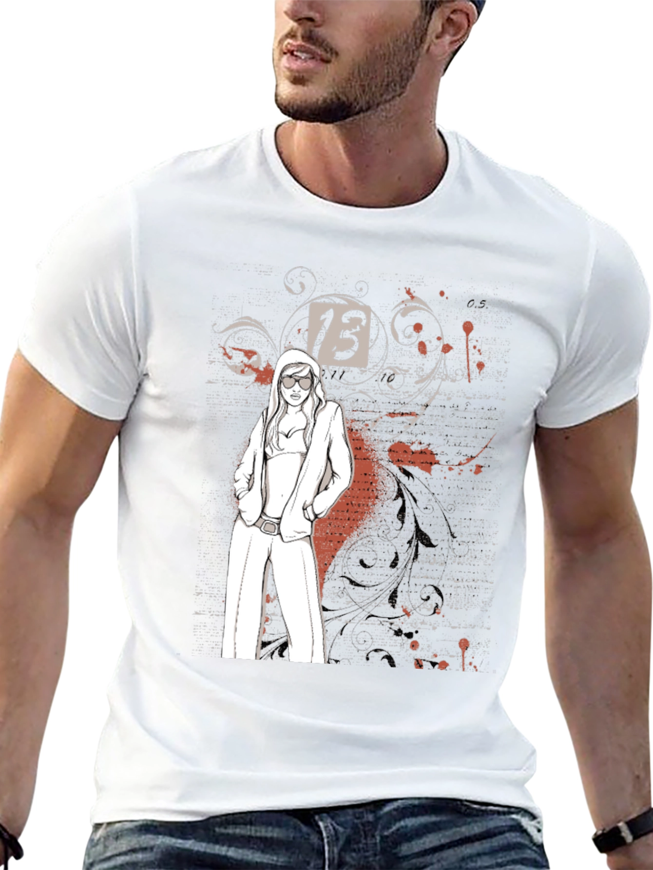 Lucky Number 13 Tee - Black Graphic T-Shirt