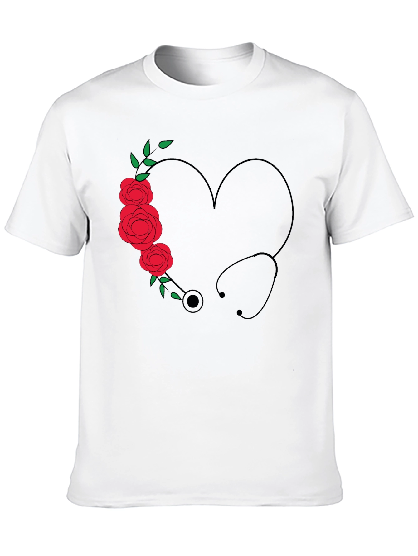 Floral Stethoscope Heart Tee