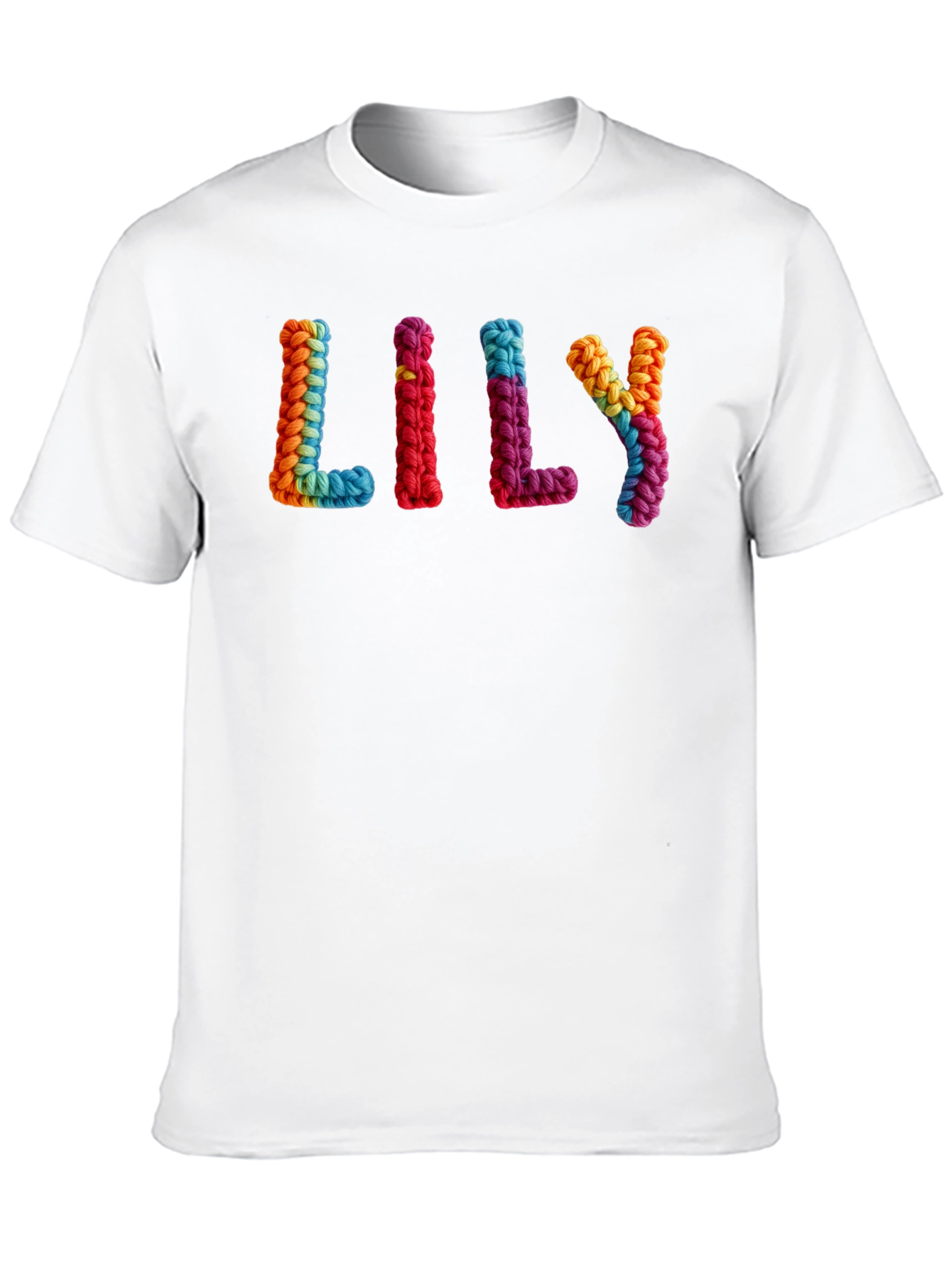 Lily Rainbow Knit Letter T-Shirt - Unisex
