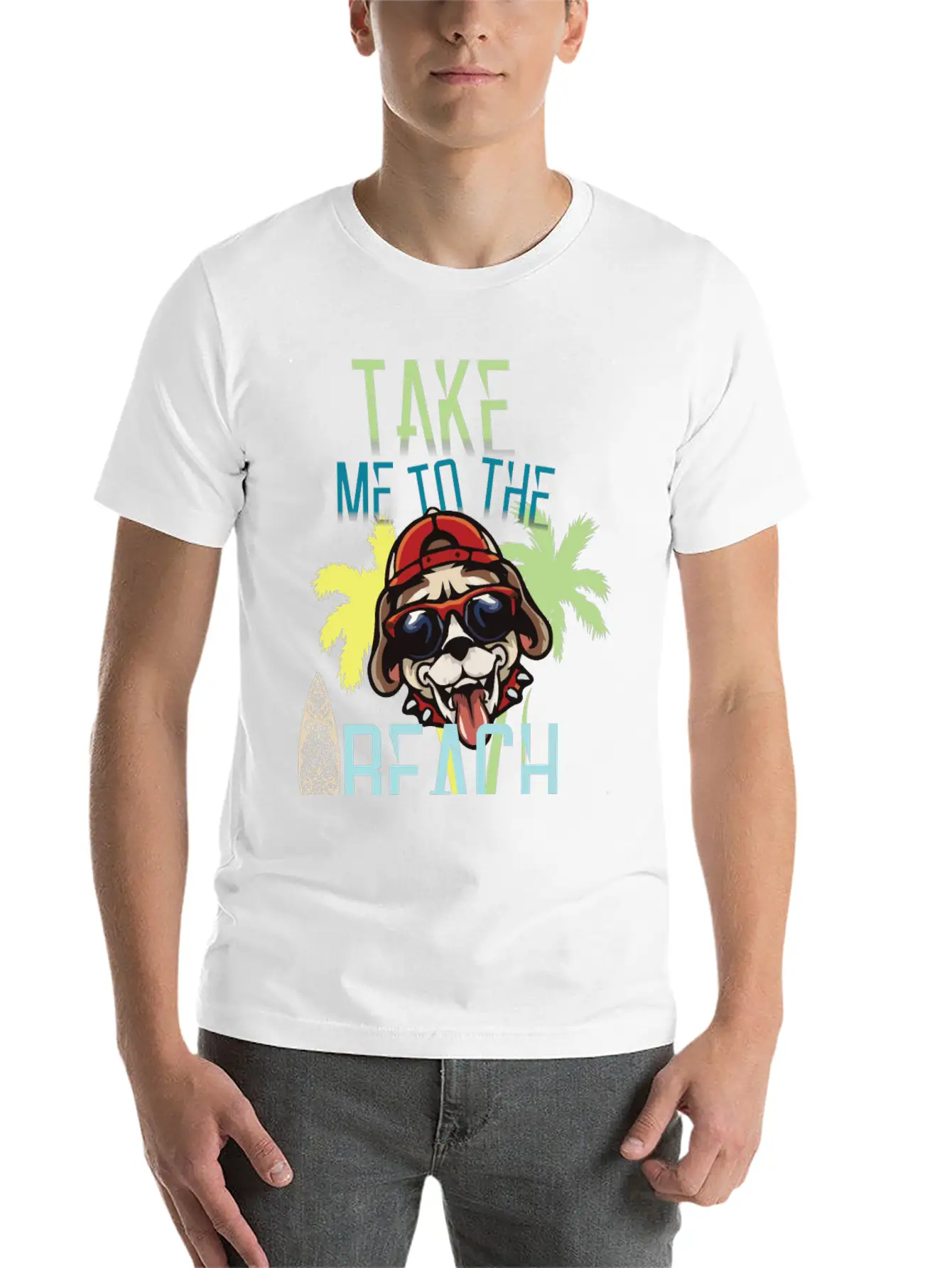 Take Me To The Beach - Dog Lover Basic Graphic T-Shirt – Daily Comfort In Soft Cotton