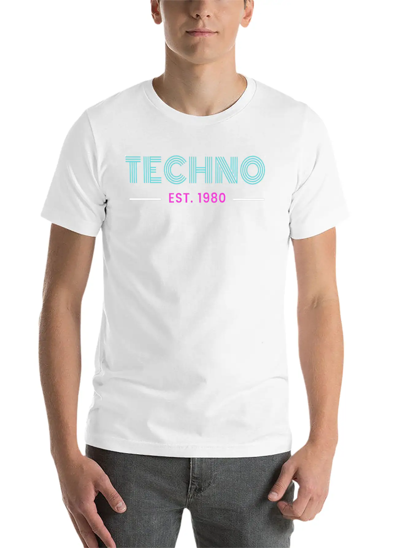 Techno Est 1980 Basic Graphic T-Shirt – Daily Comfort In Soft Cotton