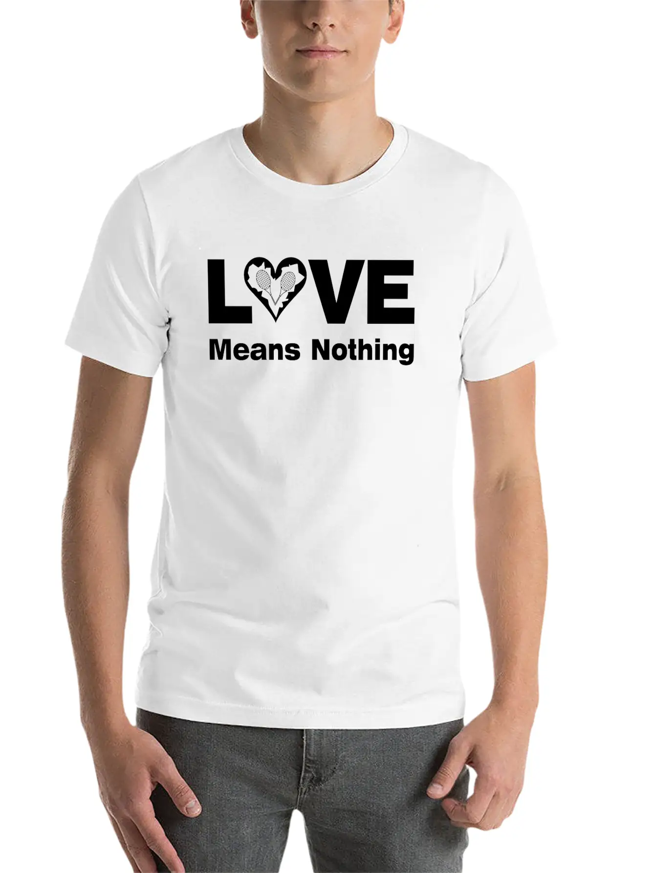 Tennis Love White Text Basic Graphic T-Shirt – Daily Comfort In Soft Cotton
