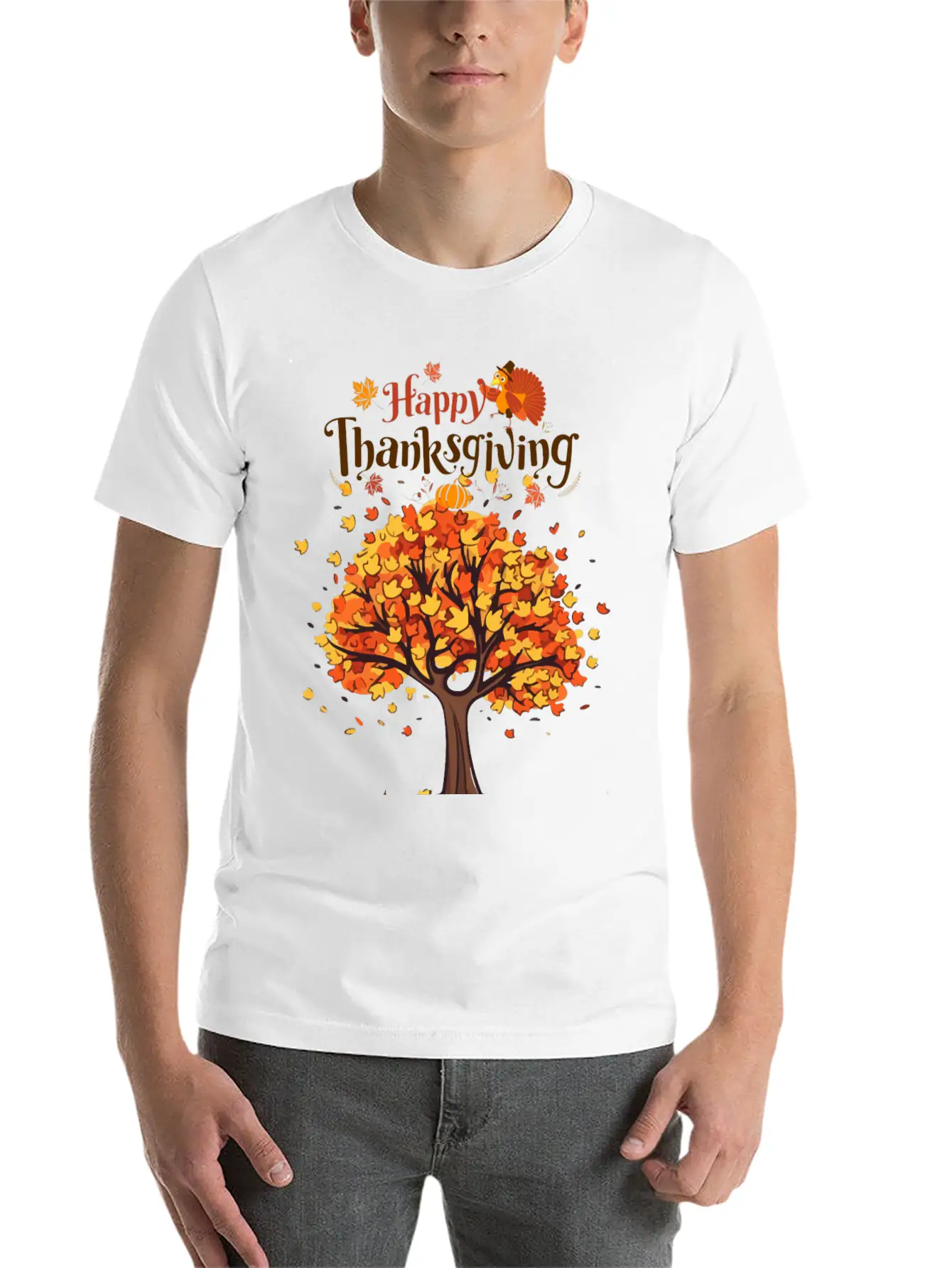 Thanksgiving Autumn Basic Graphic T-Shirt – Daily Comfort In Soft Cotton